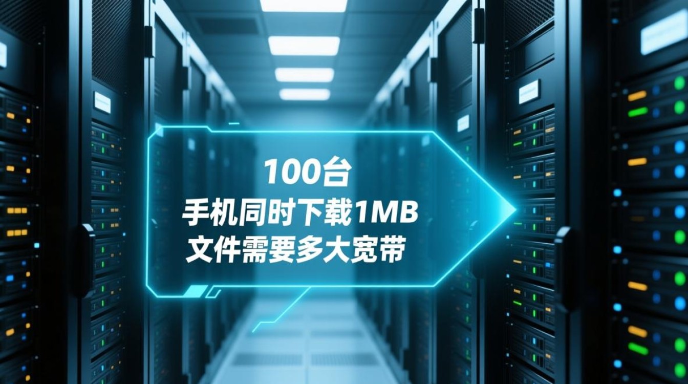 100台手机同时下载1M服务器，需要多大宽带才够用？