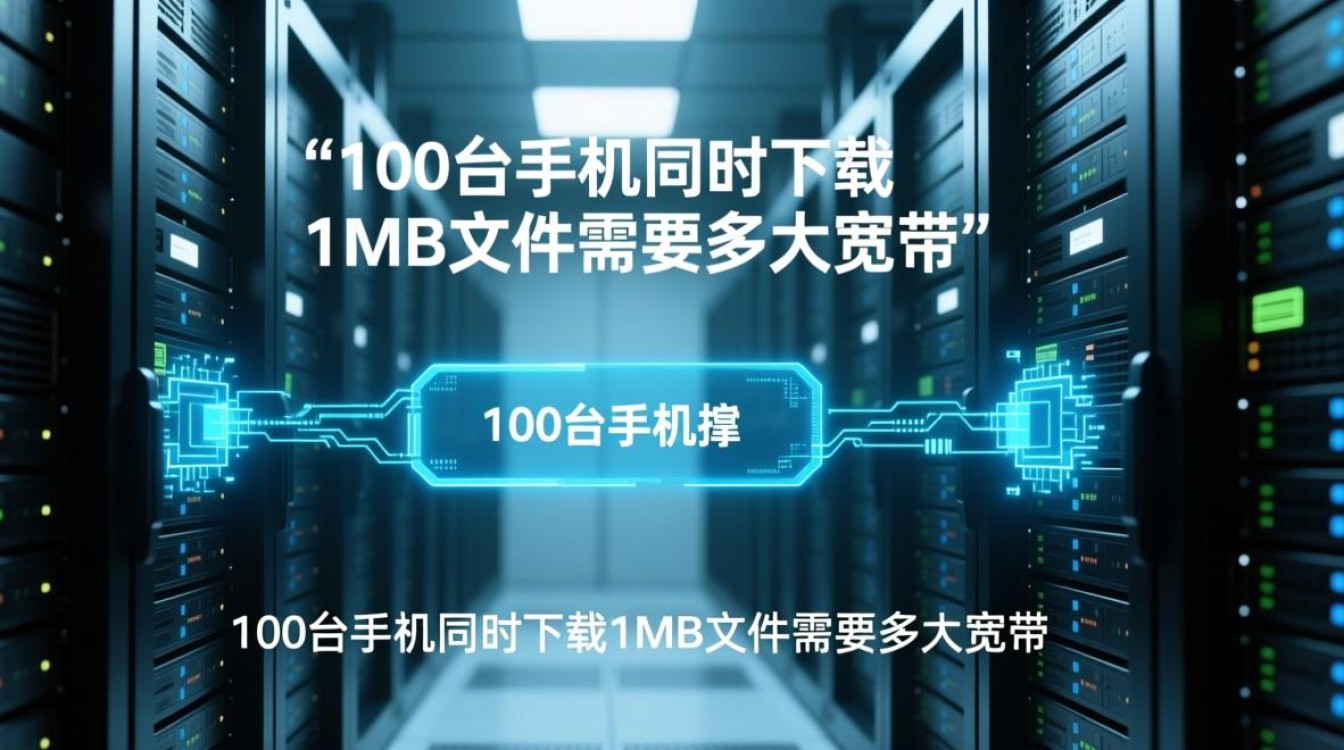 100台手机同时下载1M服务器，需要多大宽带才够用？