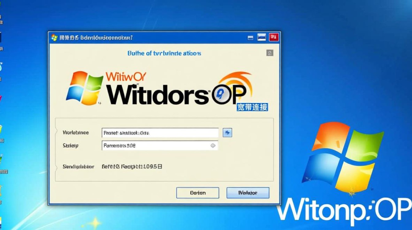xp系统如何创建新宽带连接并设置服务器地址？