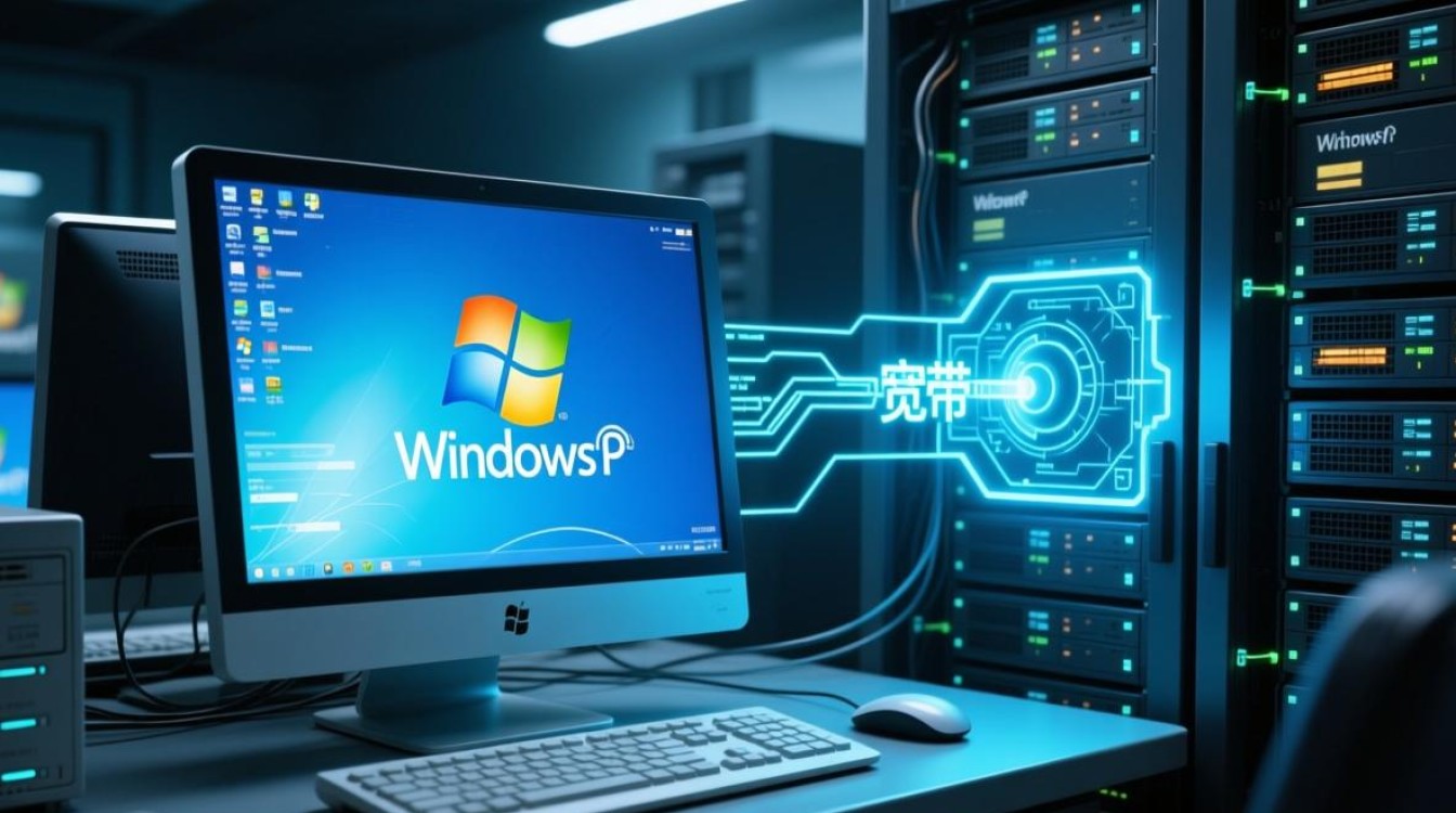 xp系统电脑如何链接宽带连接服务器？