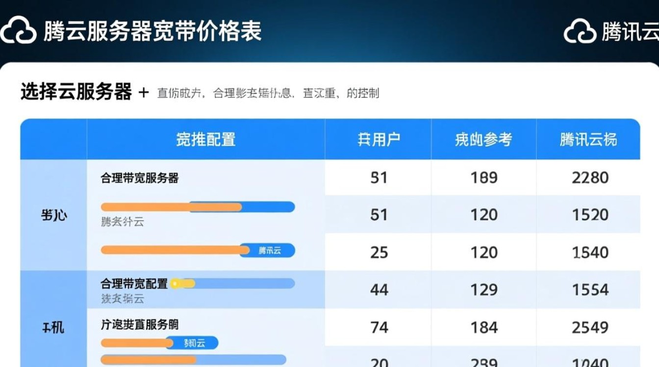 腾讯云服务器宽带价格表不同带宽每月多少钱？