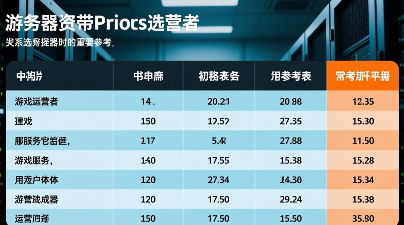 游戏服务器宽带价格表？2025年最新报价多少？
