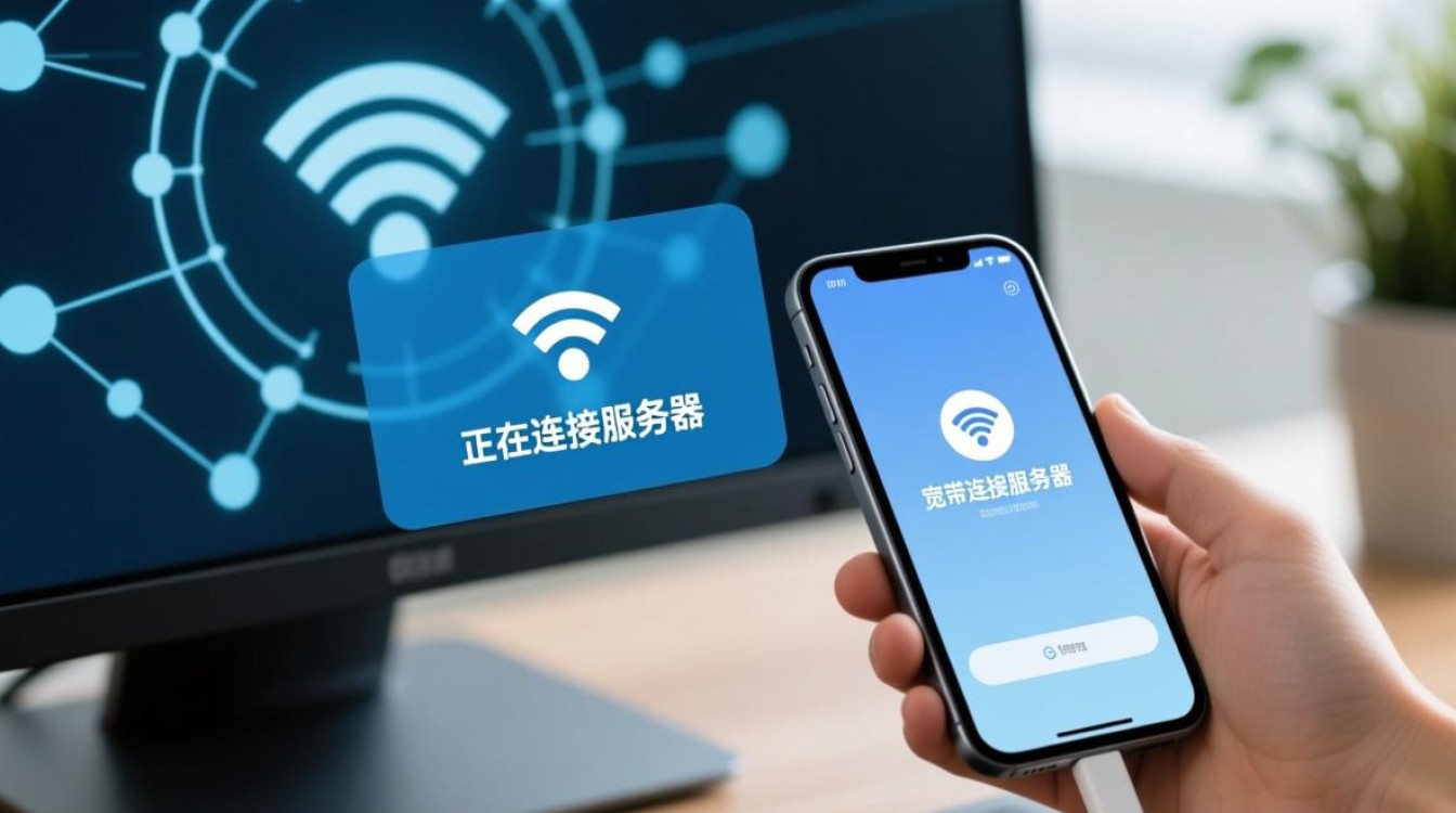 宽带显示正在连接服务器