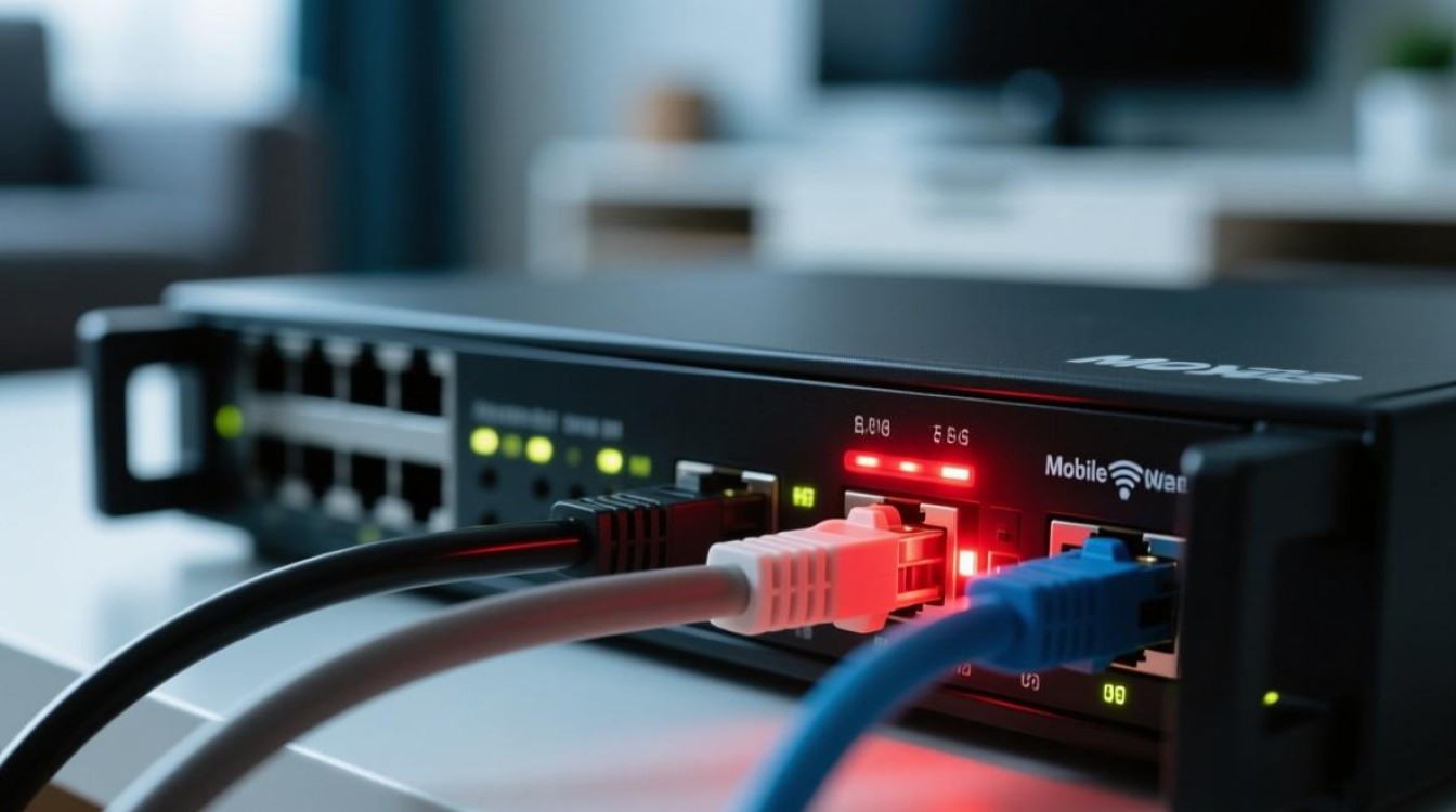 移动宽带服务器亮红色