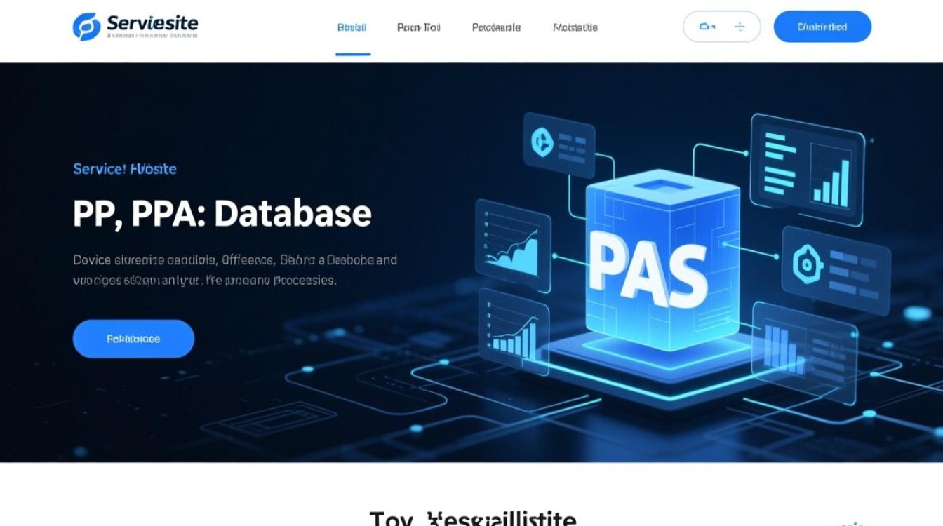 除了PPAS数据库，服务网站还需哪些关键配置才能高效运行？