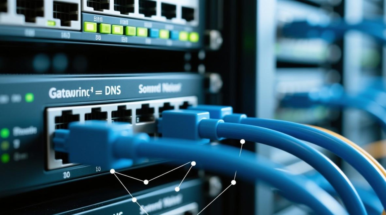 服务器配置中，如何准确查找并设置网关与DNS地址？